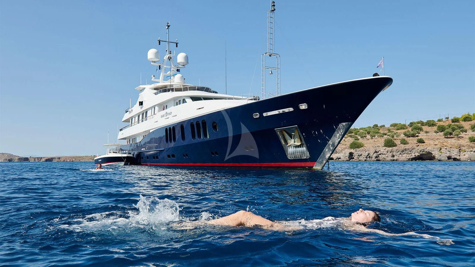 a boat in the water aboard RARE FIND Yacht for Charter