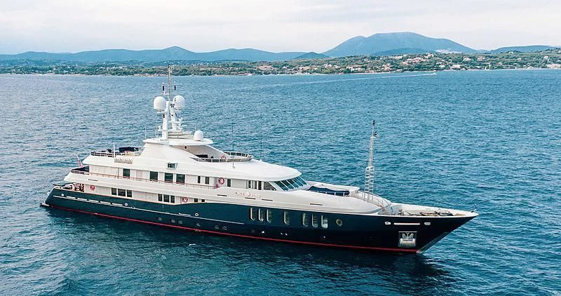 a large boat in the water aboard RARE FIND Yacht for Charter