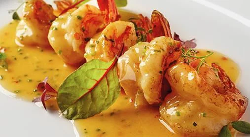 a plate of food aboard RARE FIND Yacht for Charter