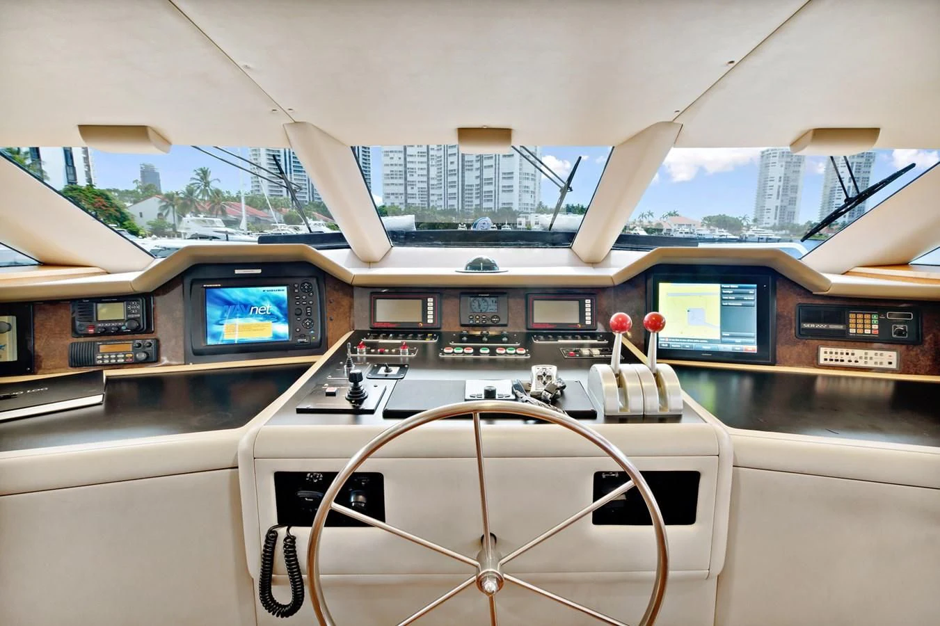 inside of a vehicle aboard IMPULSE Yacht for Sale