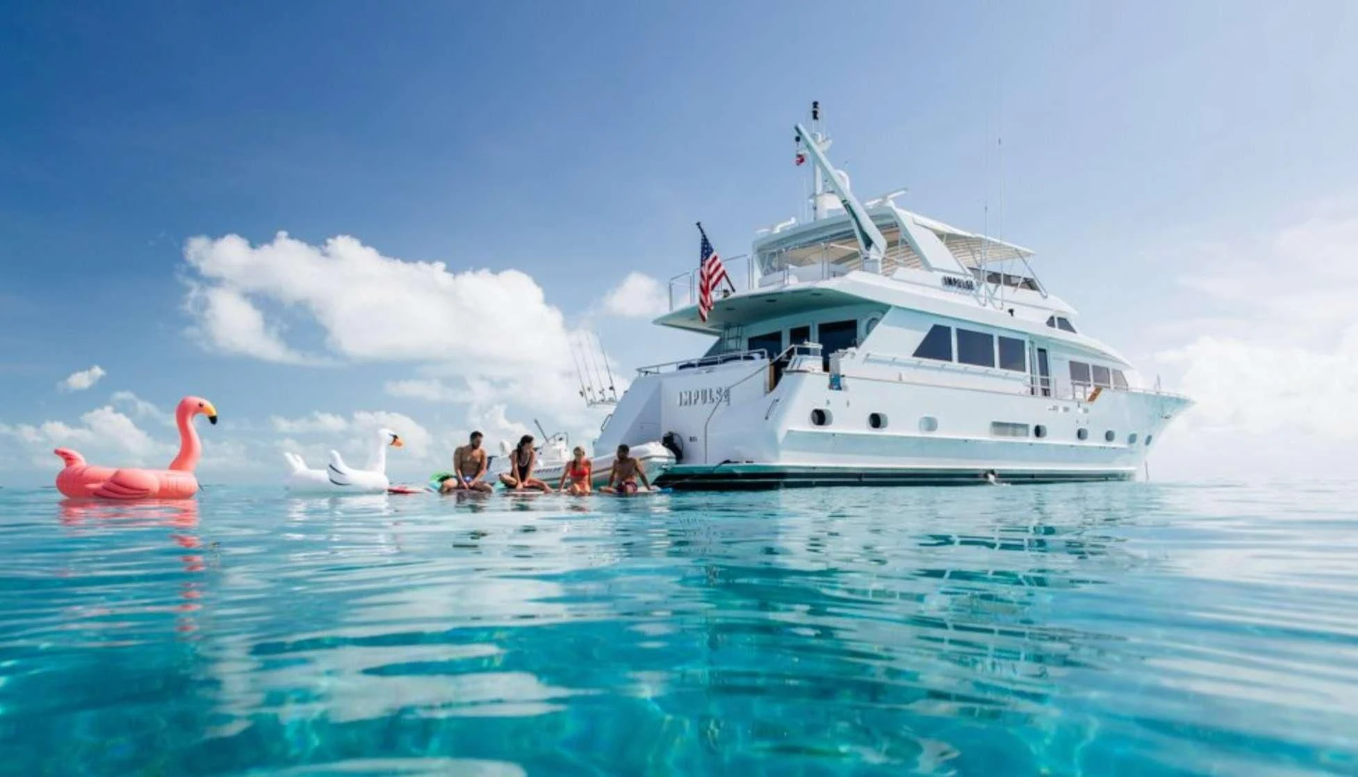 a boat in the water aboard IMPULSE Yacht for Sale