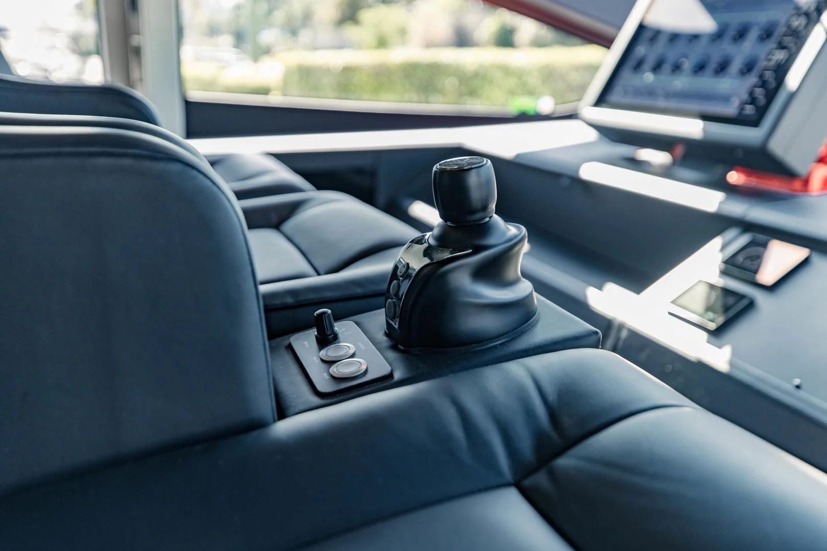 the inside of a car aboard STALLION Yacht for Sale