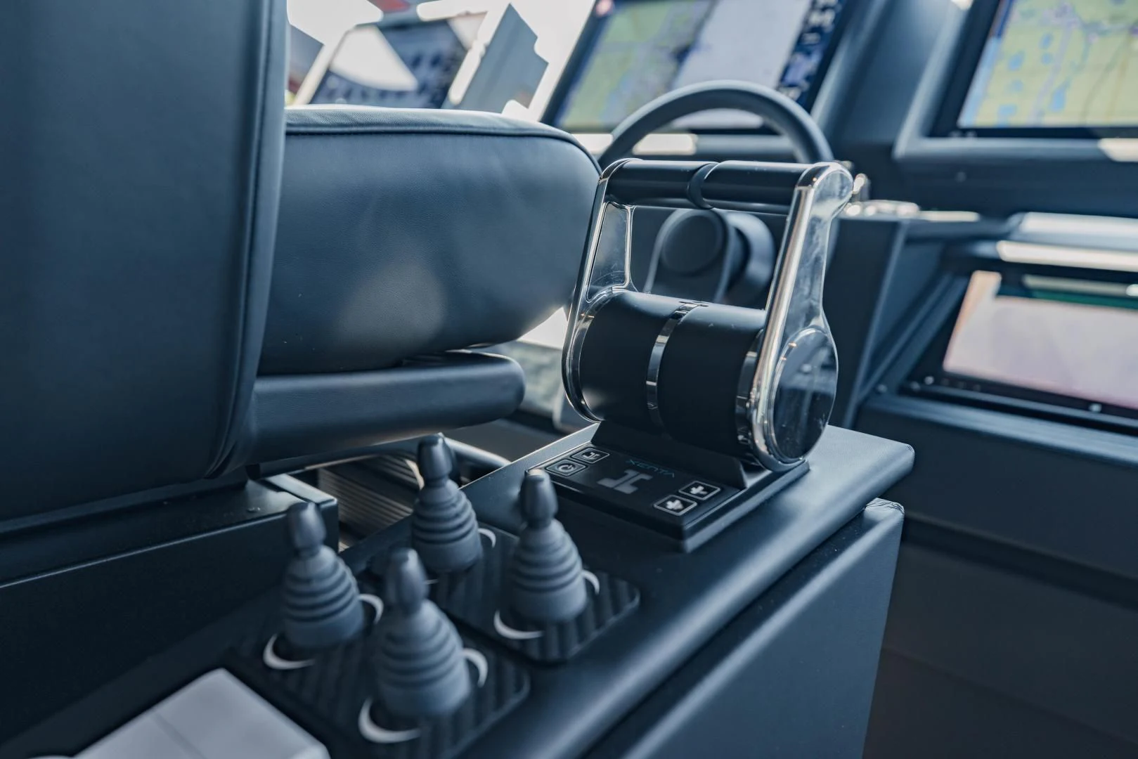 a car with a steering wheel aboard STALLION Yacht for Sale