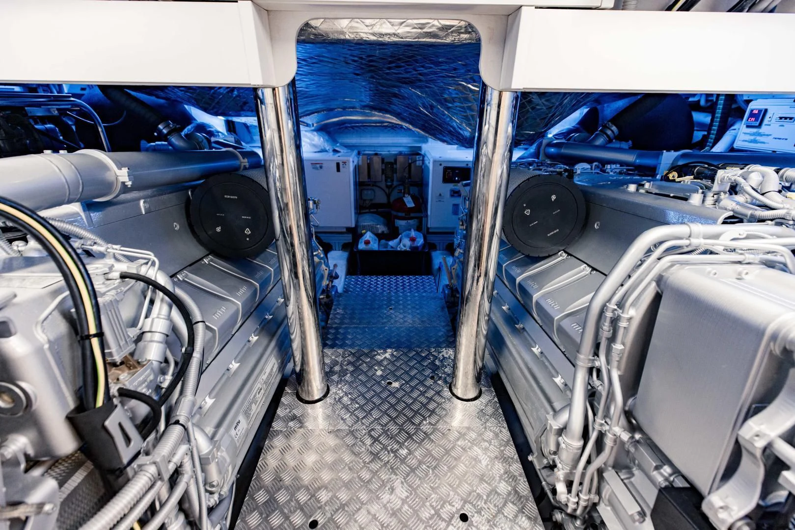 the inside of a car aboard STALLION Yacht for Sale