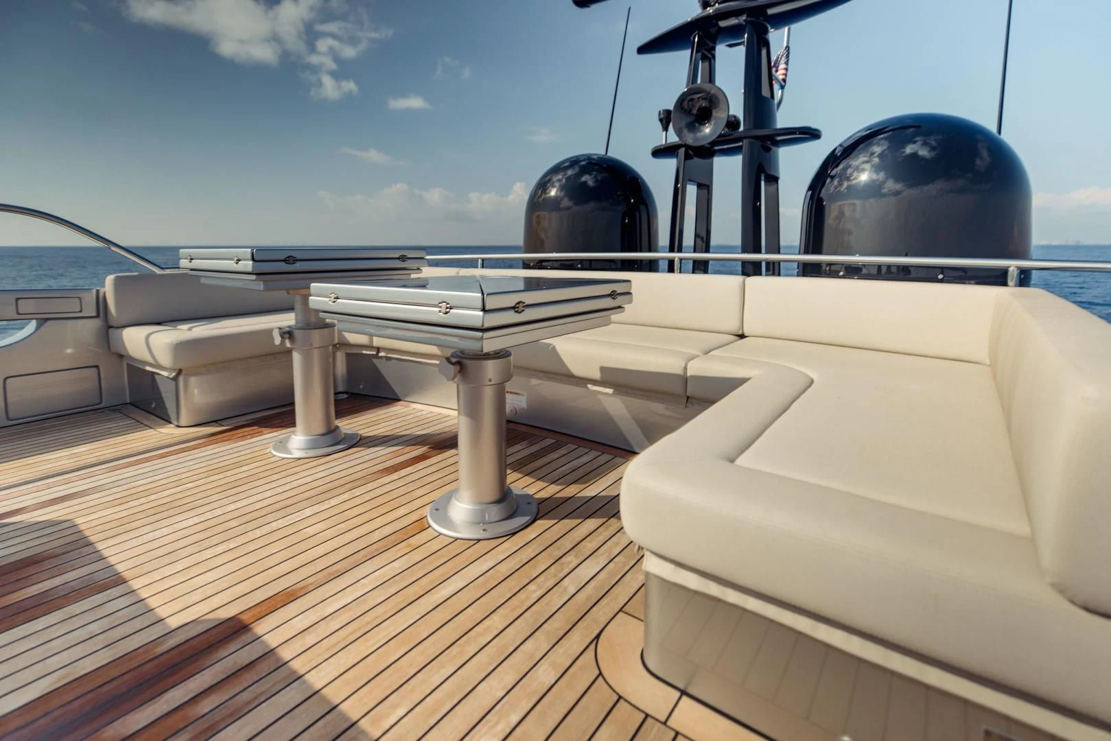 a large telescope on a deck aboard STALLION Yacht for Sale