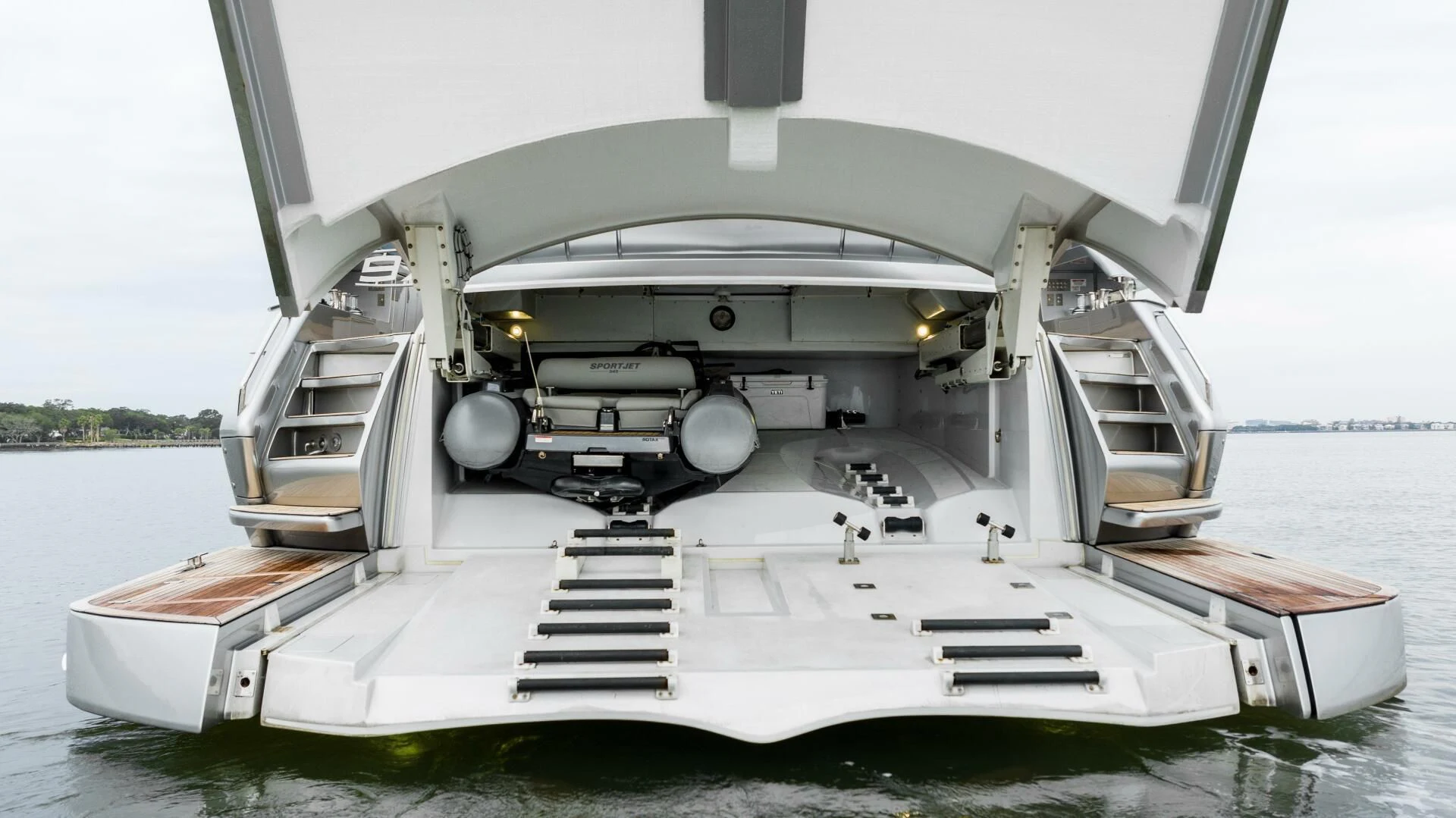 a boat on the water aboard STALLION Yacht for Sale