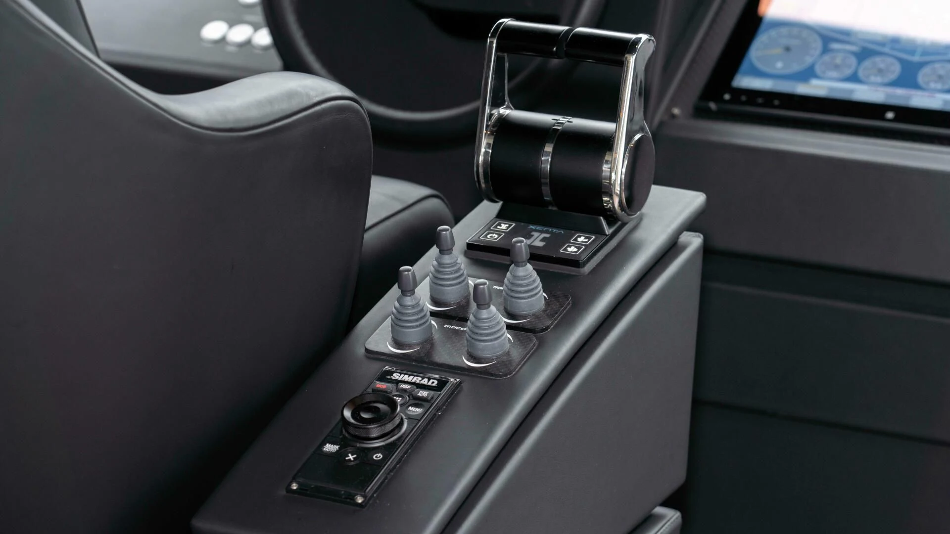 the inside of a car aboard STALLION Yacht for Sale