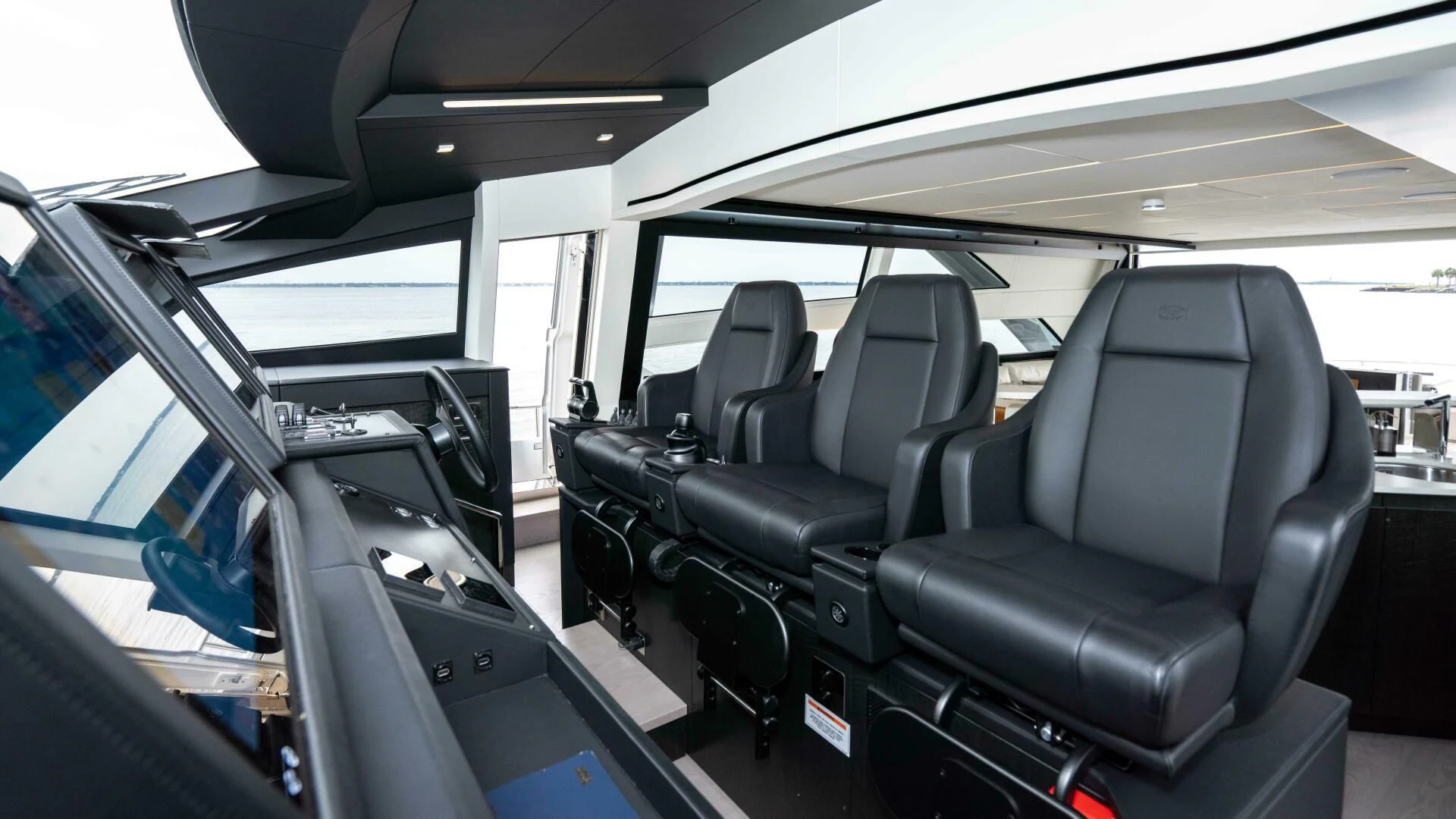 the inside of a car aboard STALLION Yacht for Sale