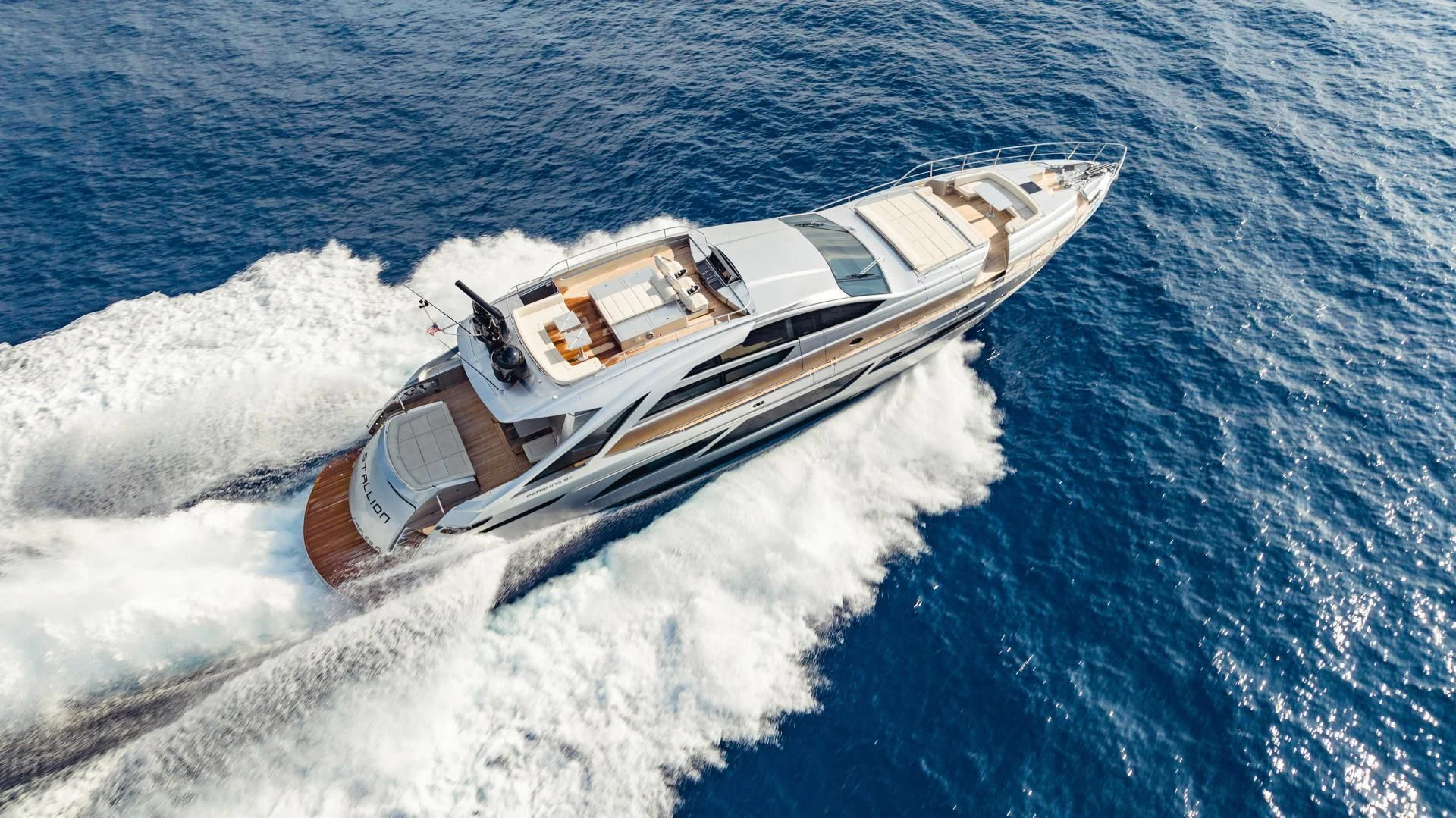 a boat on the water aboard STALLION Yacht for Sale