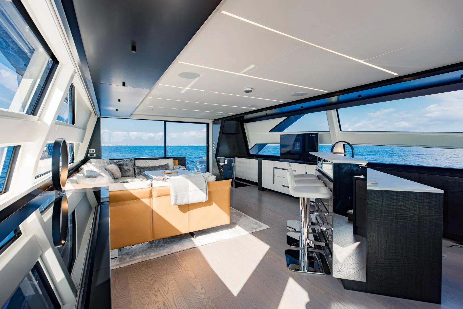 inside of a space ship aboard STALLION Yacht for Sale