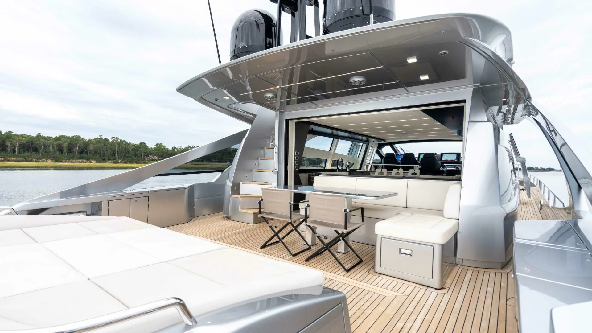 a boat on the water aboard STALLION Yacht for Sale