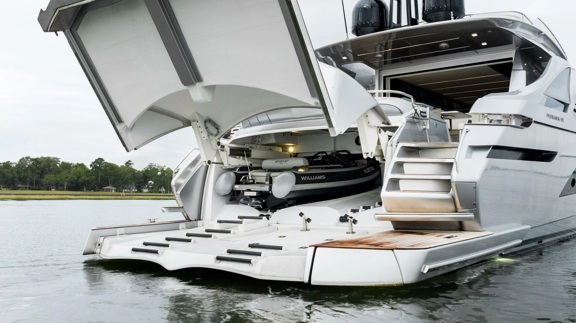 a boat on the water aboard STALLION Yacht for Sale