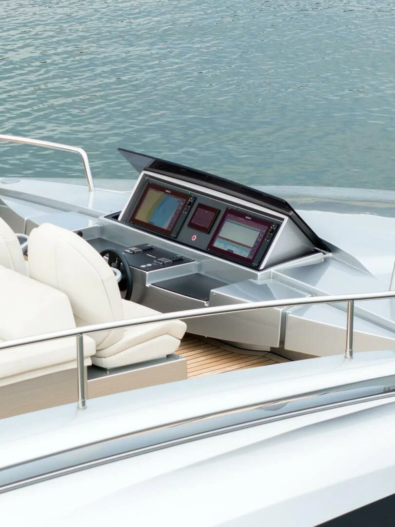 a laptop on a boat aboard STALLION Yacht for Sale