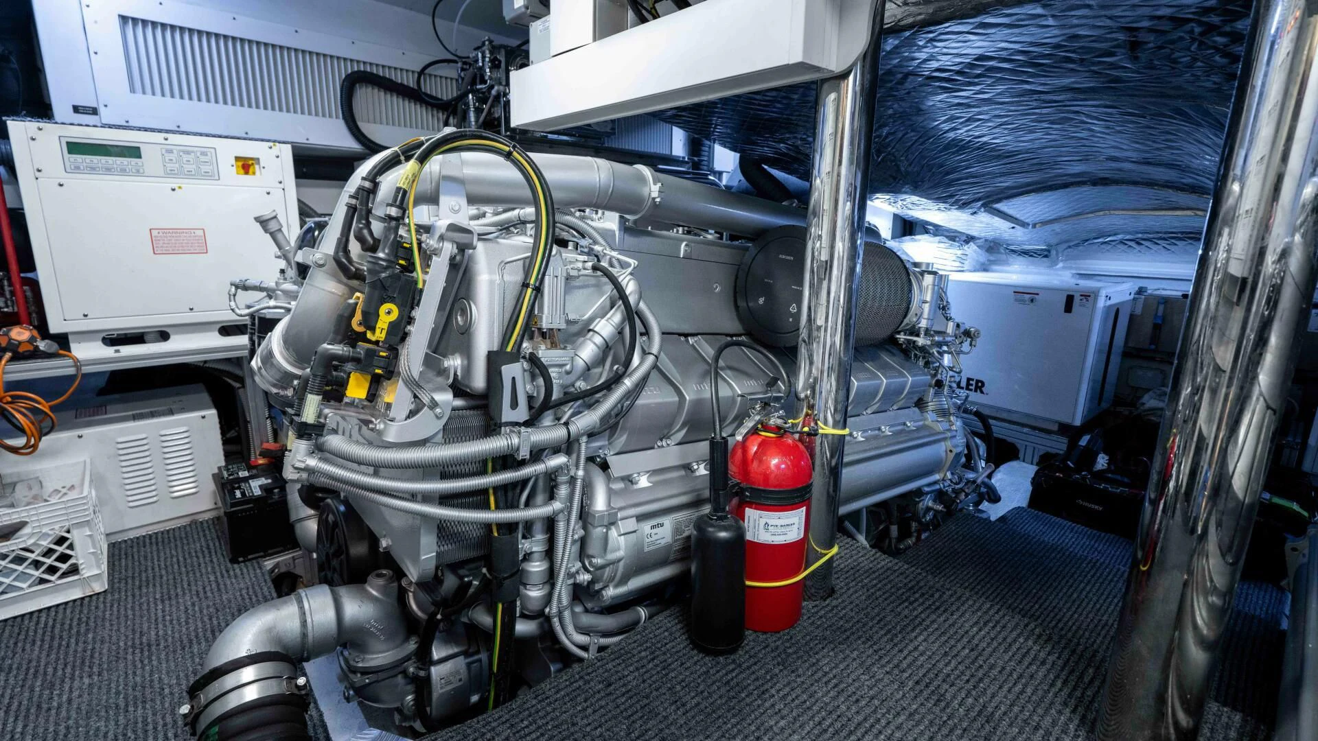 a machine in a factory aboard STALLION Yacht for Sale