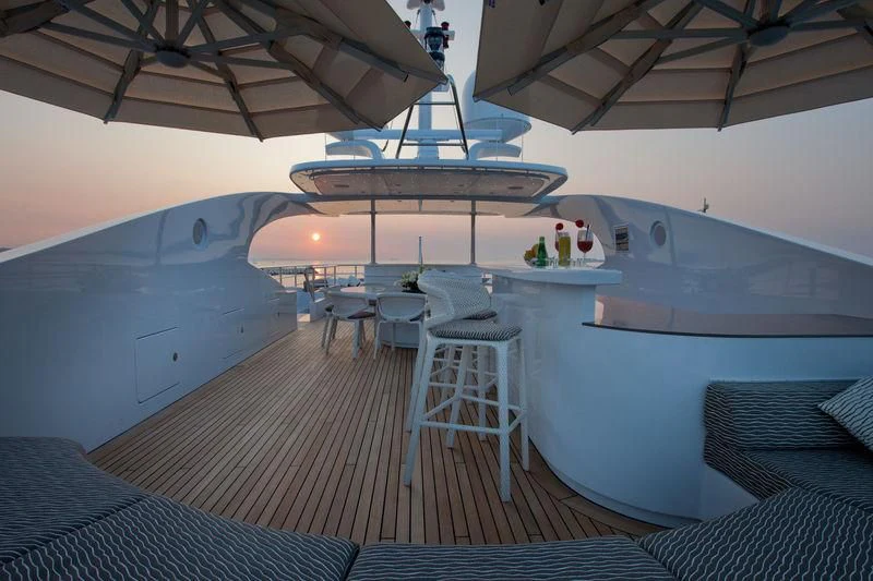 a boat on a boat aboard AZIZA Yacht for Sale