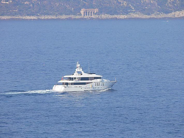 a boat on the water aboard MY SAGA Yacht for Sale
