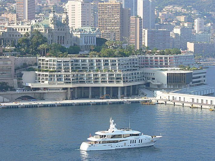 a boat in the water aboard MY SAGA Yacht for Sale