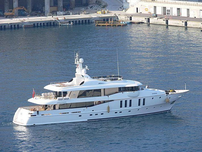 a boat in the water aboard MY SAGA Yacht for Sale