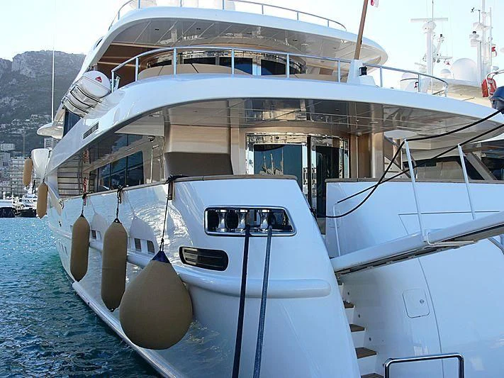 a boat on the water aboard MY SAGA Yacht for Sale