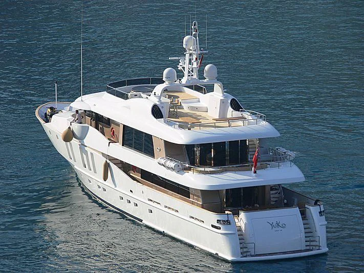 a boat on the water aboard MY SAGA Yacht for Sale