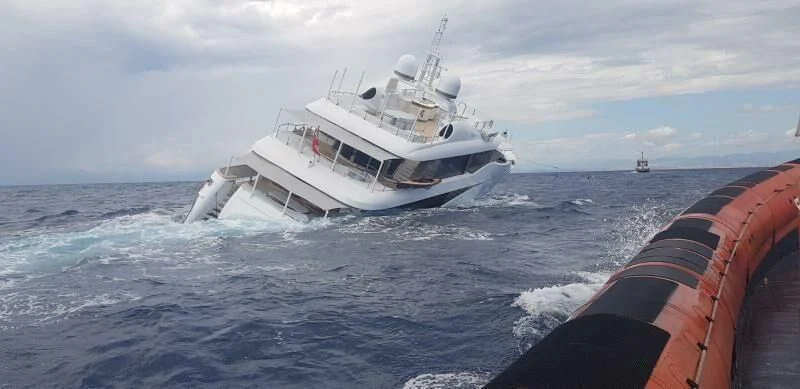 a boat in the water aboard MY SAGA Yacht for Sale