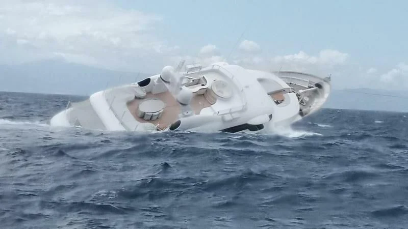 a space ship in the water aboard MY SAGA Yacht for Sale