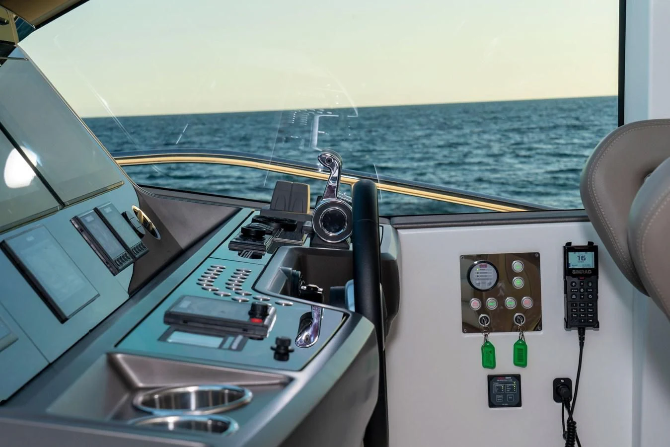 the cockpit of a plane aboard MILAMO Yacht for Sale