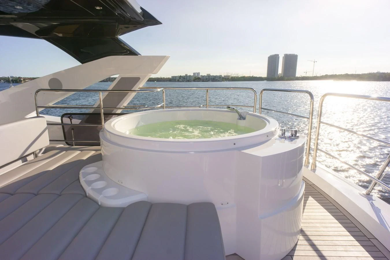 a tub on a deck aboard MILAMO Yacht for Sale