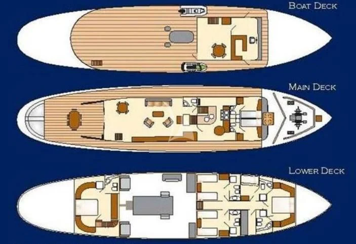 engineering drawing aboard D.P. MONITOR Yacht for Sale