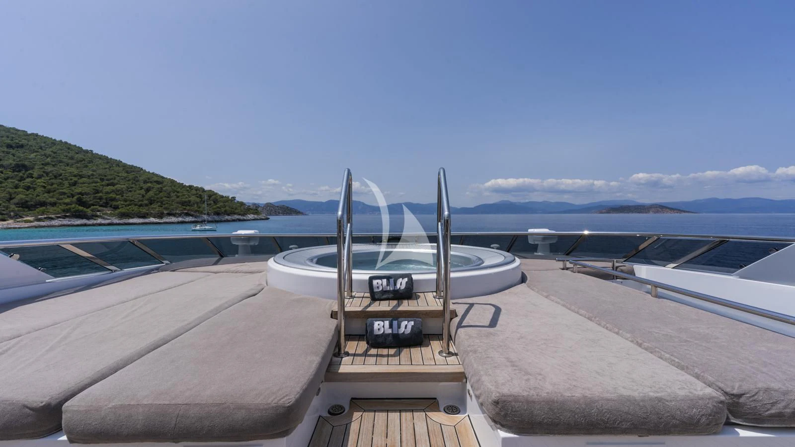 a boat on the water aboard BLISS Yacht for Sale