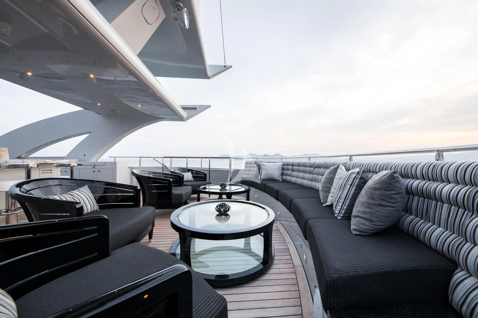 a room with a couch and a table aboard BLISS Yacht for Sale