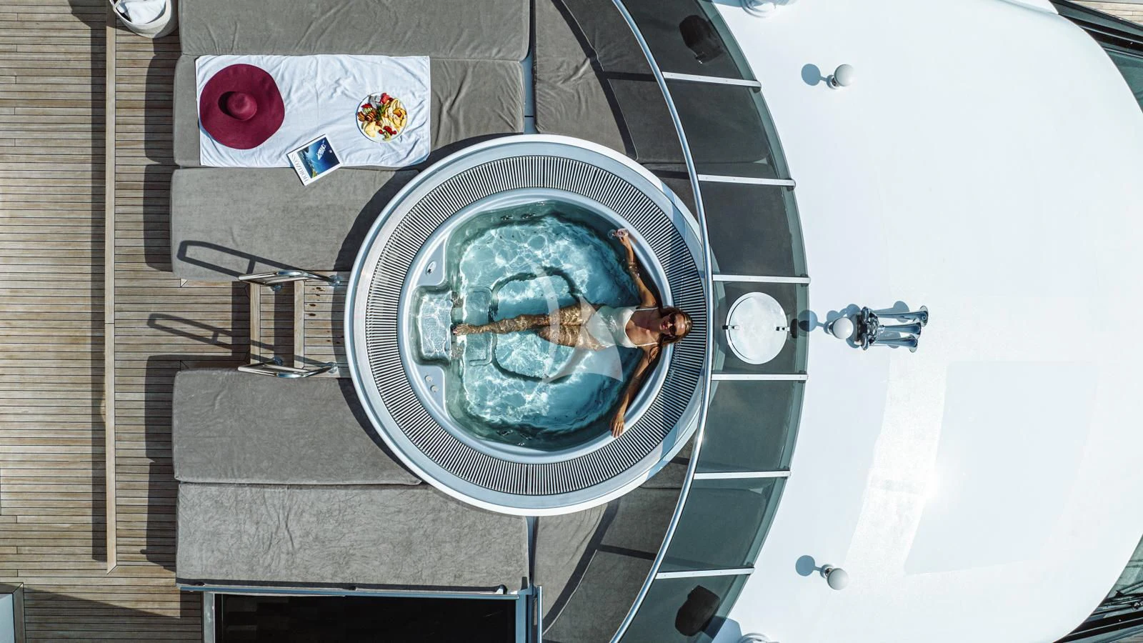 a fish in a small tub aboard BLISS Yacht for Sale