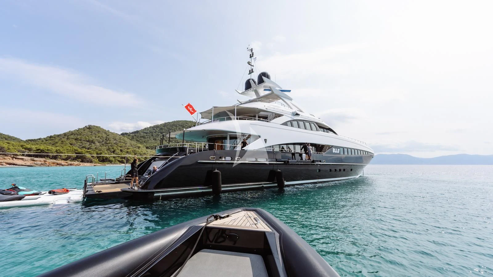 a boat on the water aboard BLISS Yacht for Sale