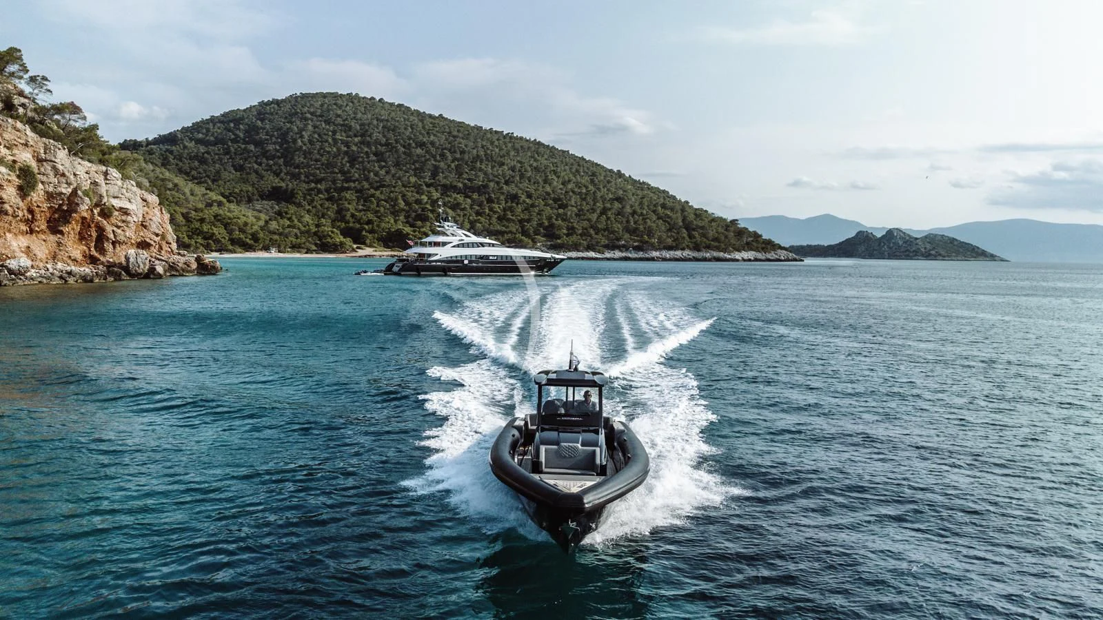 a boat on the water aboard BLISS Yacht for Sale