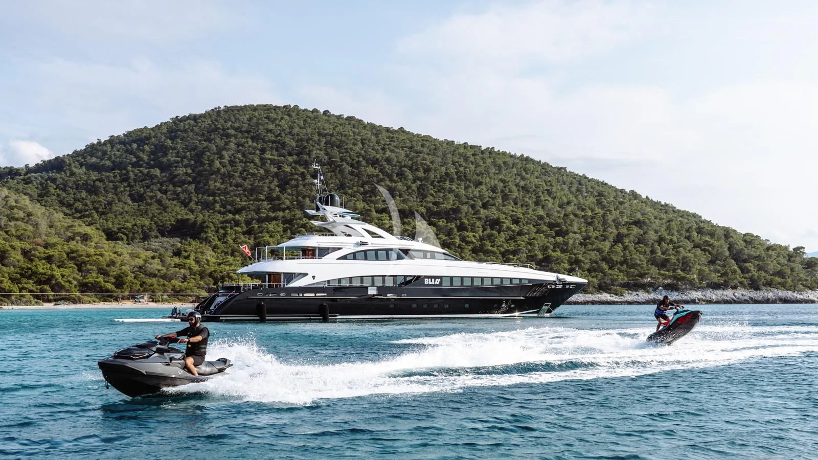 a boat on the water aboard BLISS Yacht for Sale