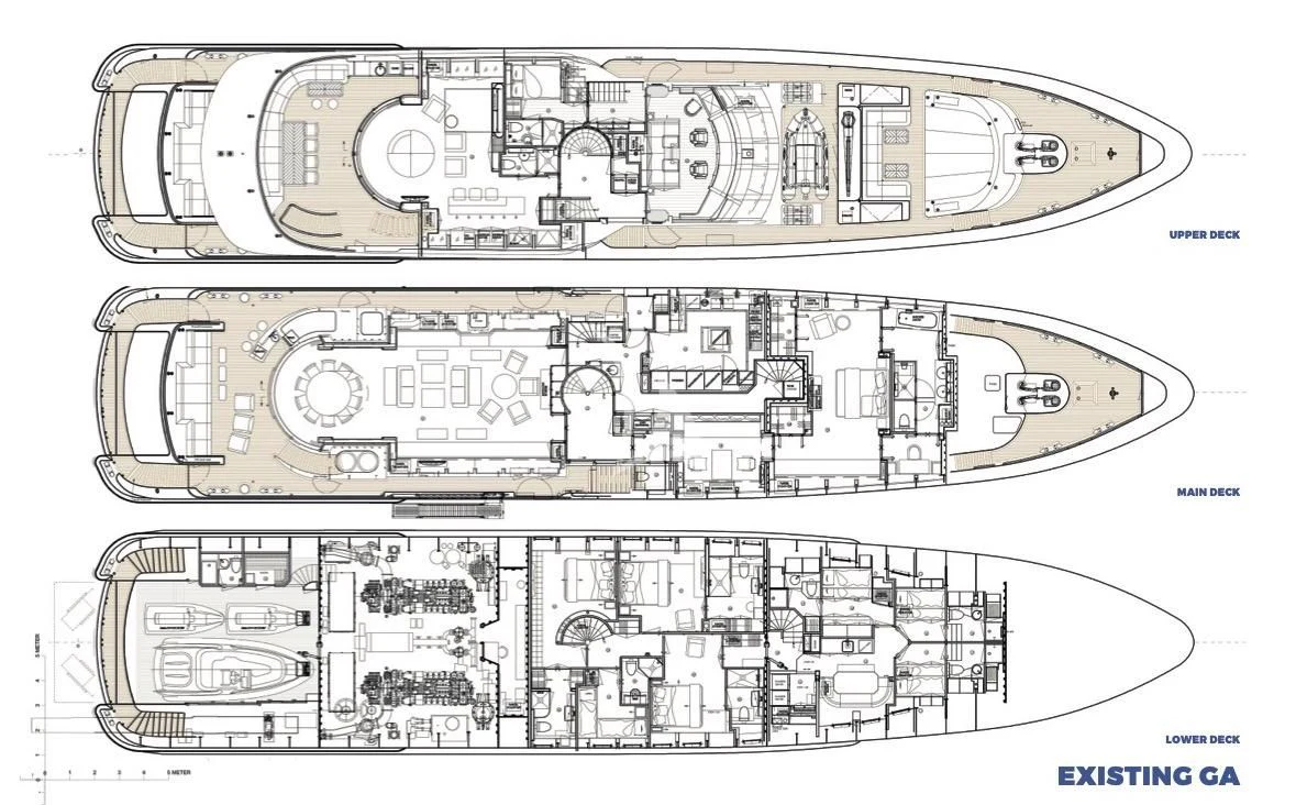 diagram, engineering drawing aboard BLISS Yacht for Sale