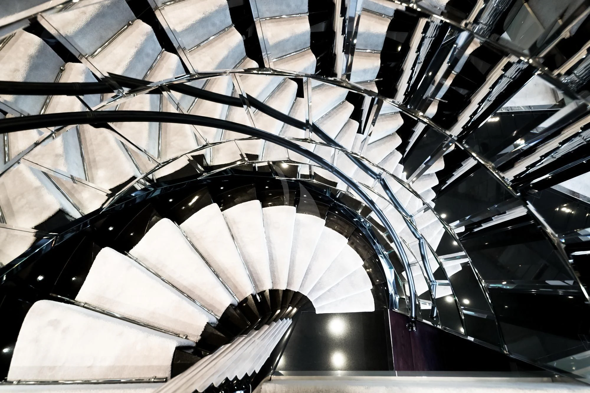 a large white and black building aboard BLISS Yacht for Sale