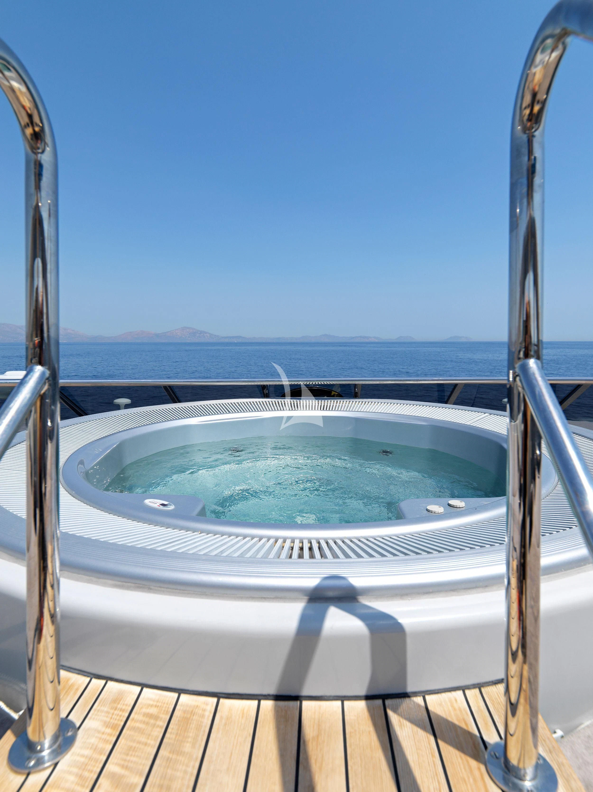 a pool in a glass enclosure aboard BLISS Yacht for Sale