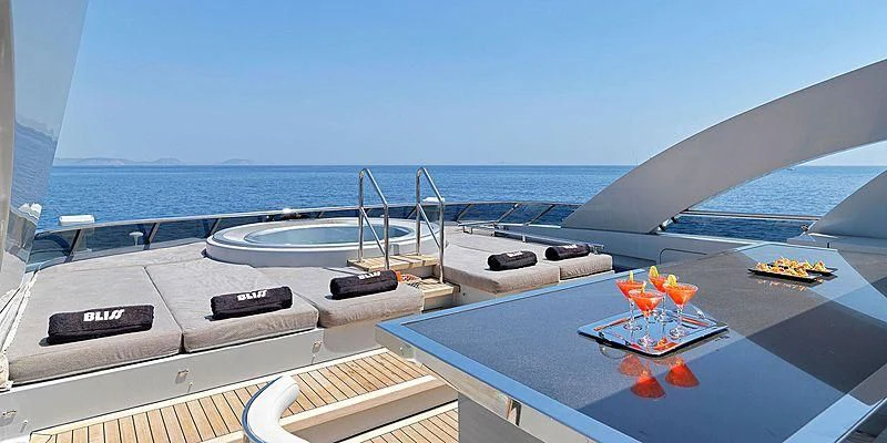 a boat on the water aboard BLISS Yacht for Sale