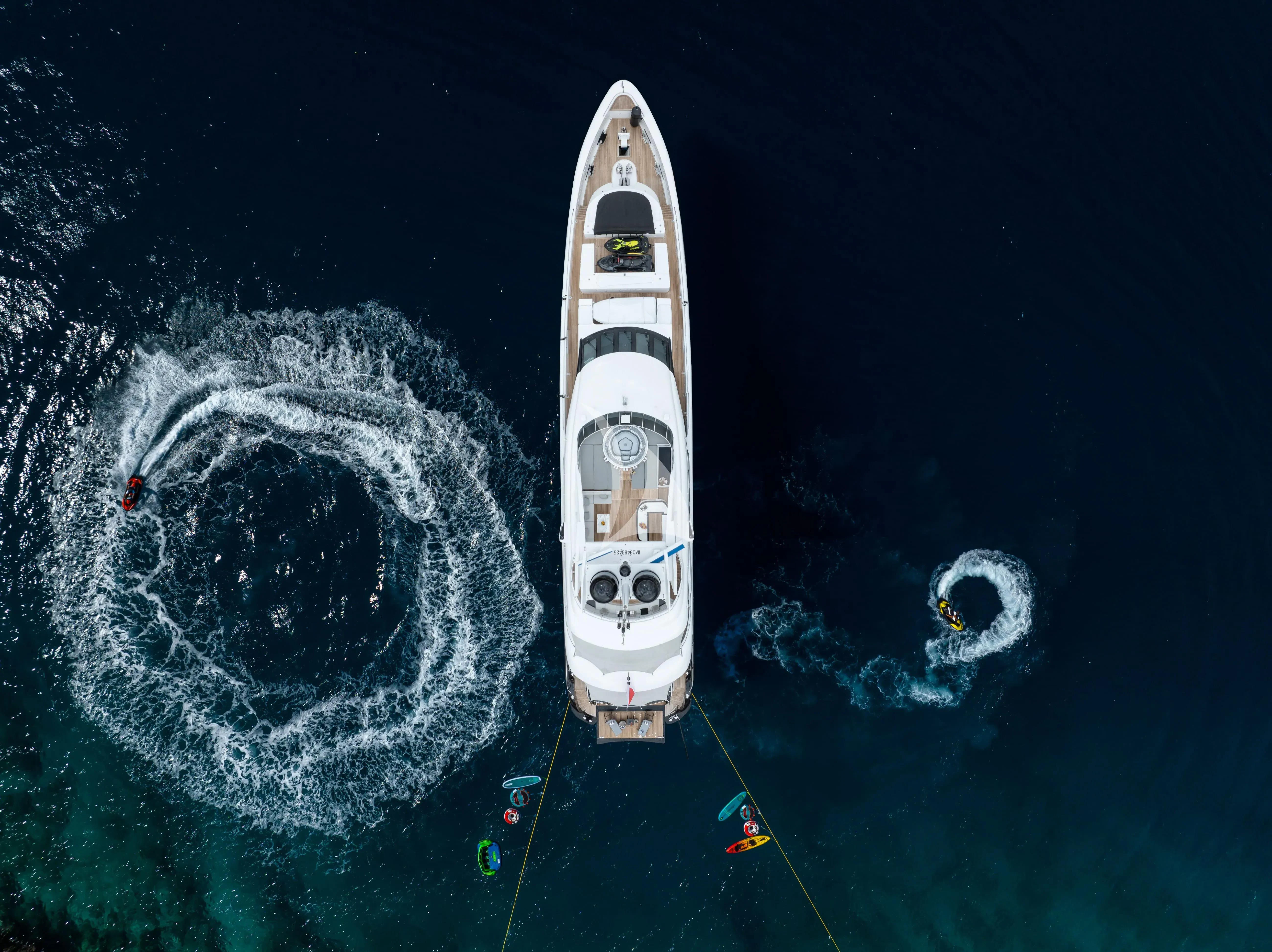 a space shuttle in the sky aboard BLISS Yacht for Sale