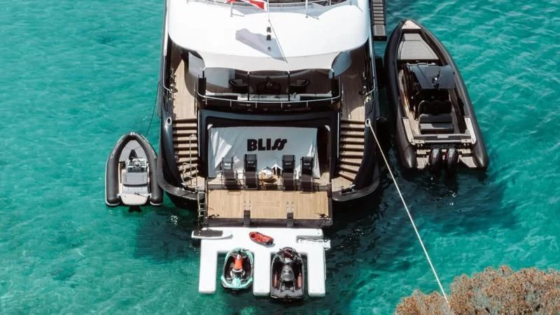 a boat on the water aboard BLISS Yacht for Sale
