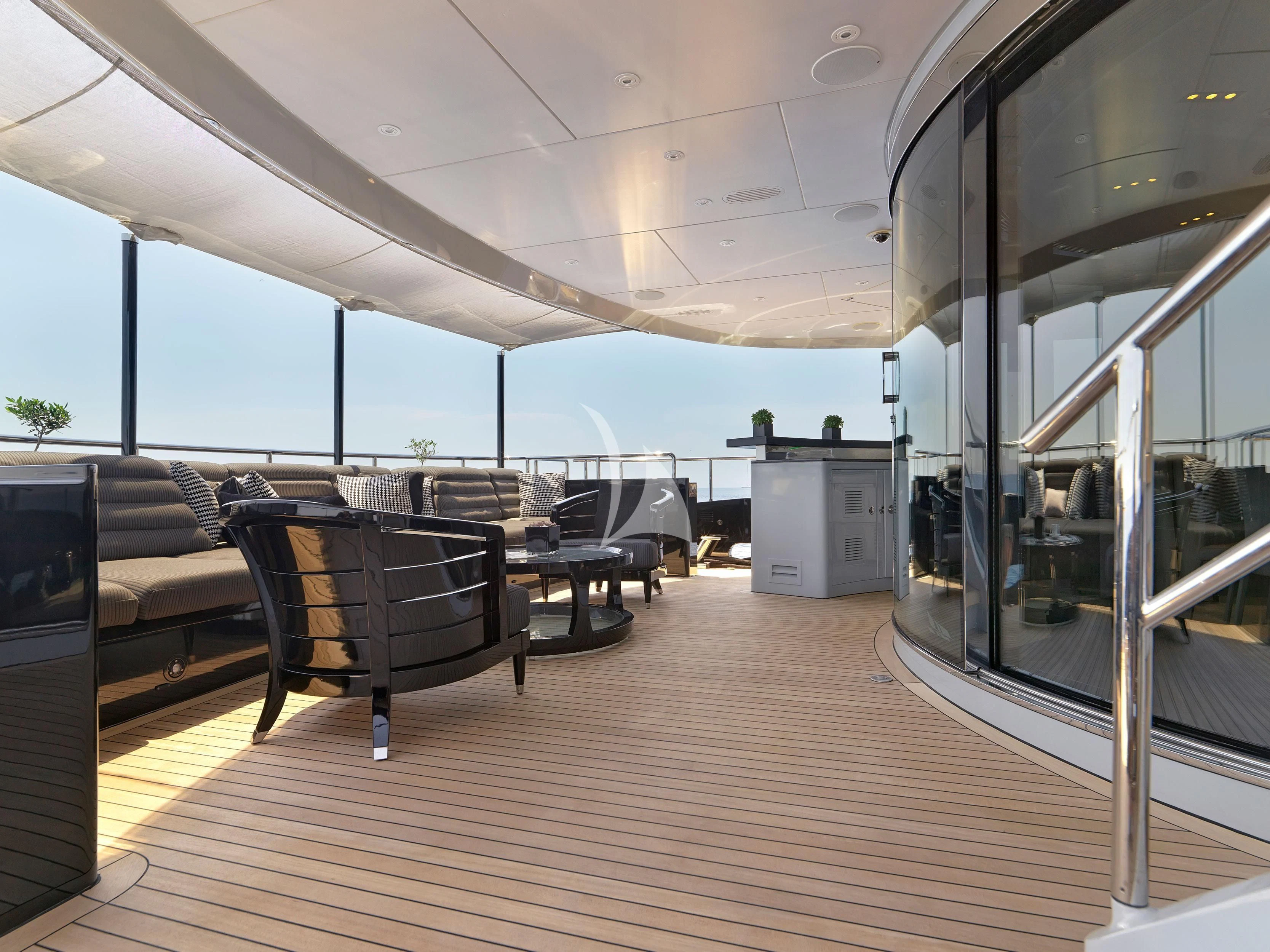 inside of a vehicle aboard BLISS Yacht for Sale