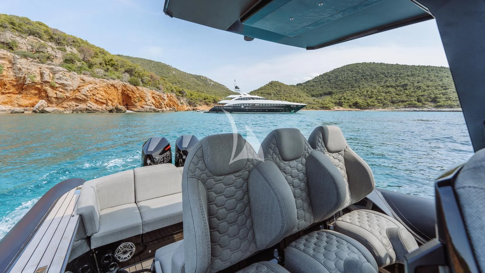 a boat on the water aboard BLISS Yacht for Sale