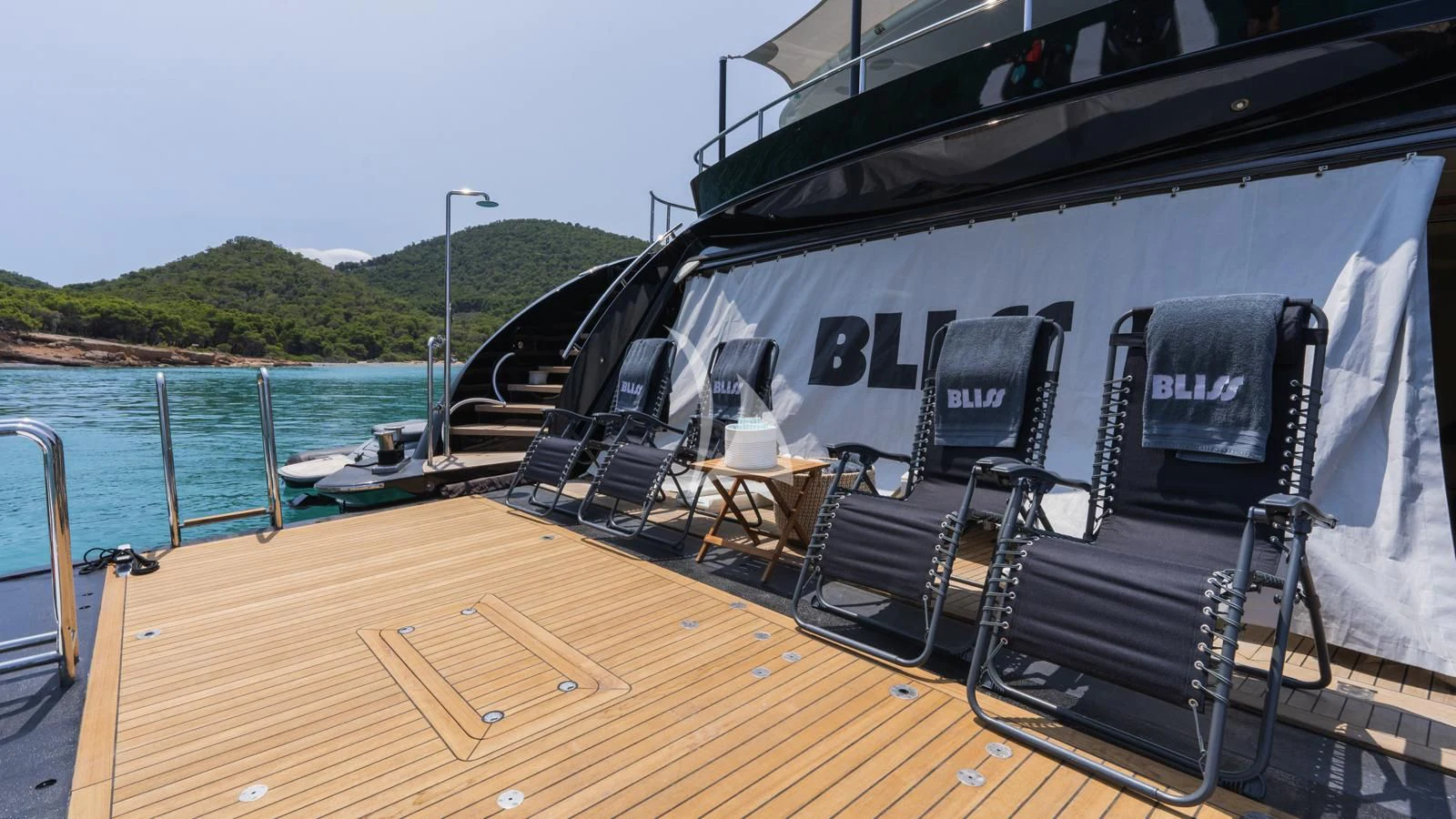 a boat on the water aboard BLISS Yacht for Sale