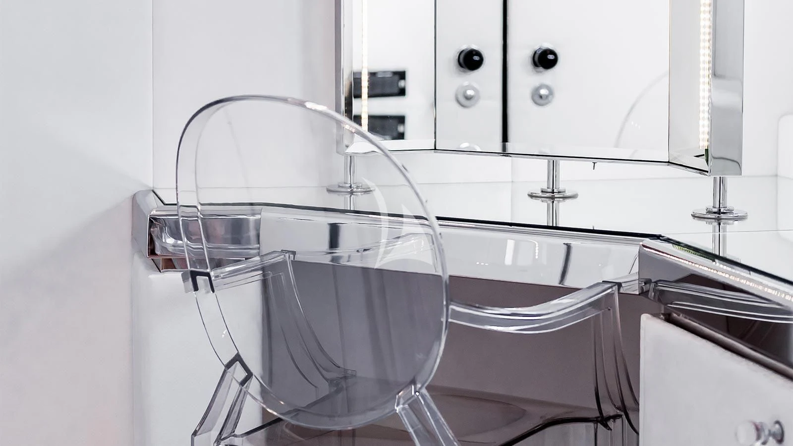 a glass sink in a bathroom aboard BLISS Yacht for Sale