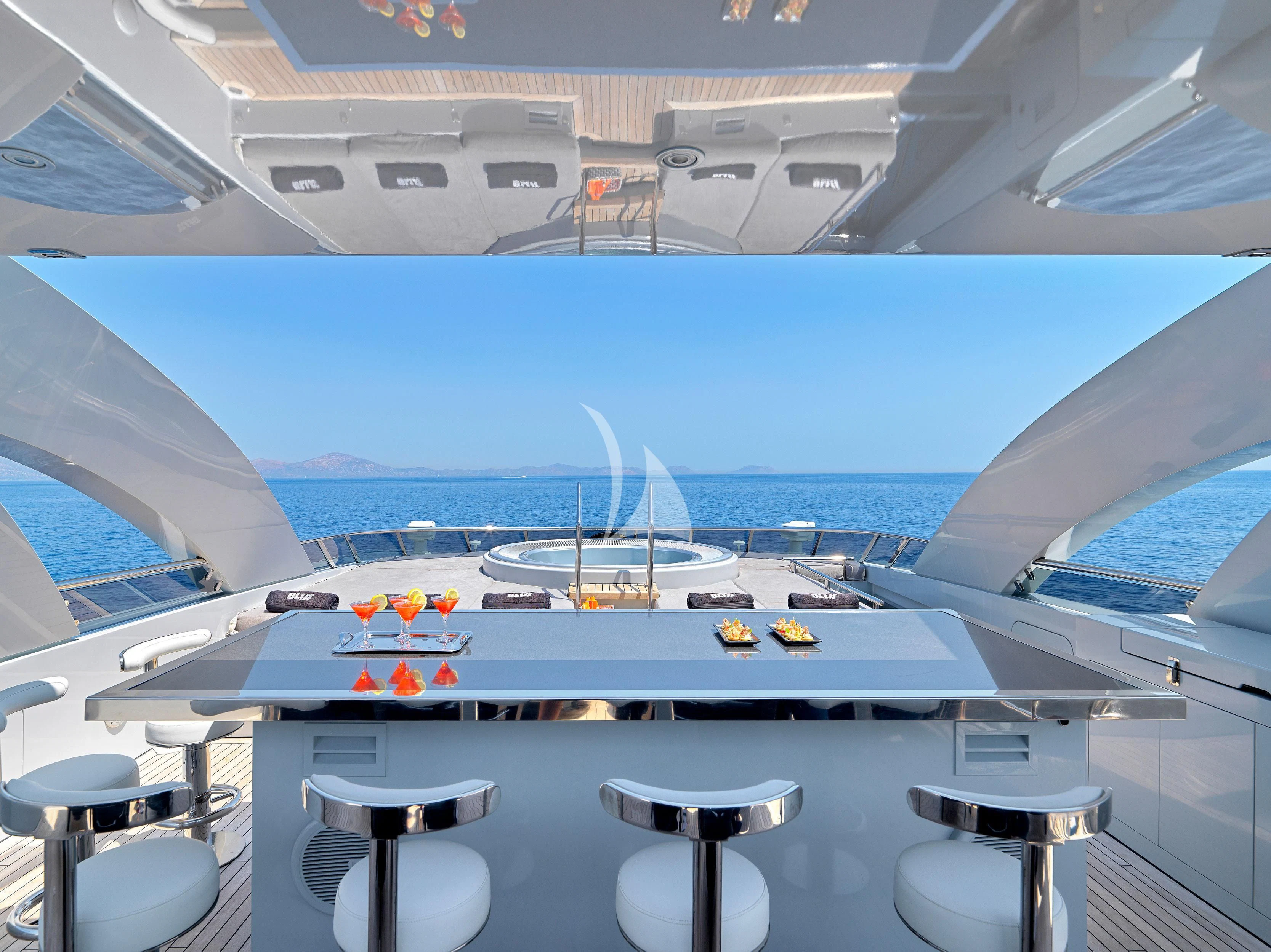 a room with a large pool aboard BLISS Yacht for Sale