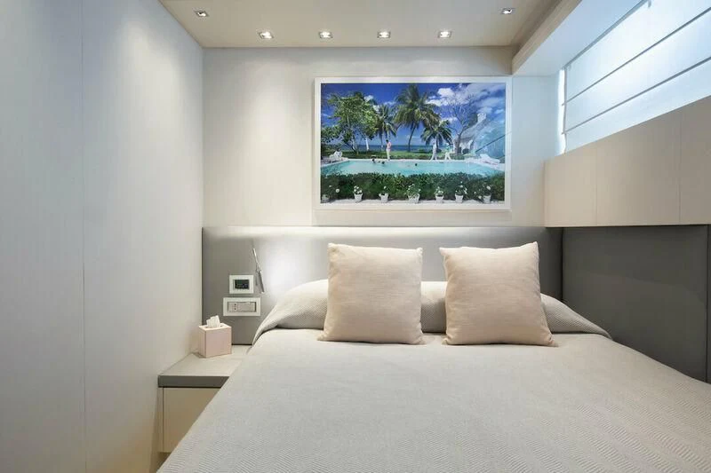 a bed with pillows aboard SANLORENZO SL82-570 Yacht for Sale