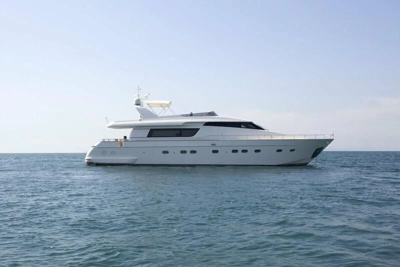 a white yacht in the water aboard SANLORENZO SL82-570 Yacht for Sale