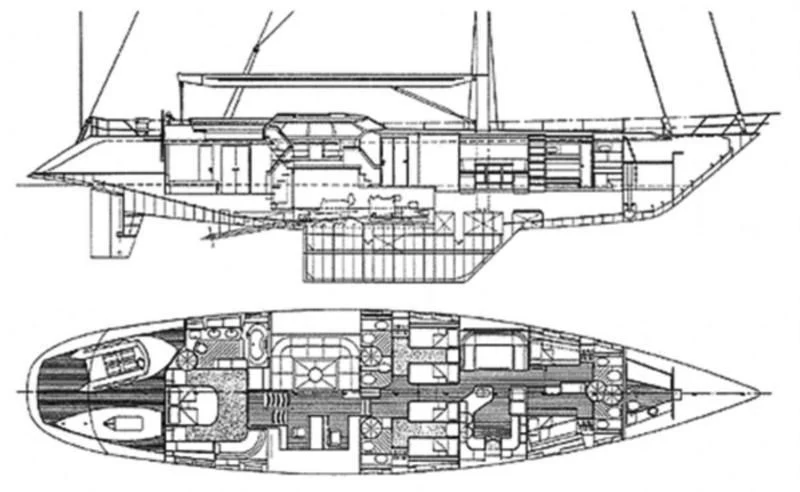 diagram, engineering drawing aboard SCORPIUS Yacht for Sale