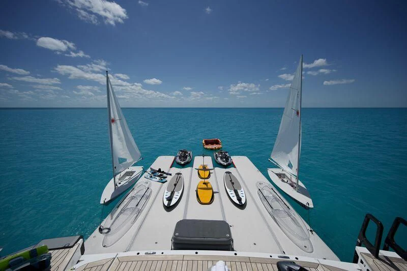 a boat on the water aboard WANDERLUST Yacht for Charter